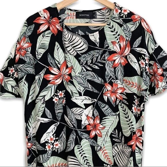 Minkpink Tropical Flutter Sleeve Shift Dress - Picture 2 of 6